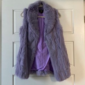 Never worn purple real fur vest